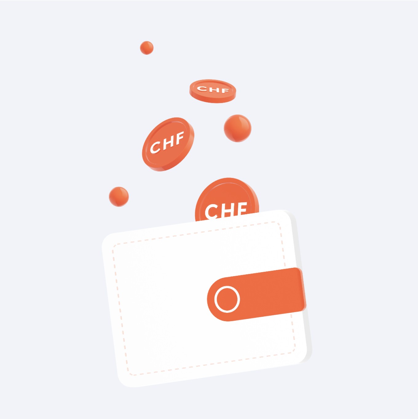 CHF coins going back into a wallet